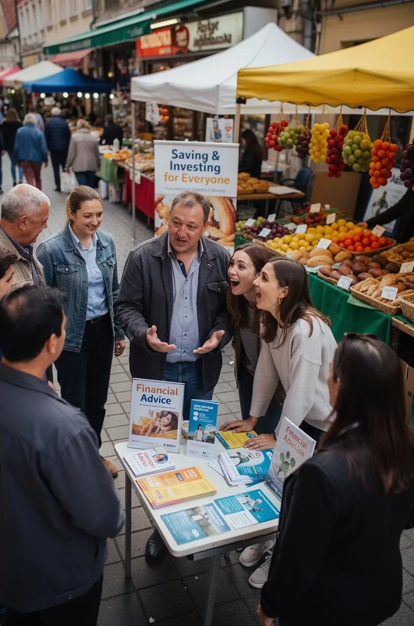 Blog szerzője átlátható pénzügyi stratégiákat magyaráz egy modern irodában.